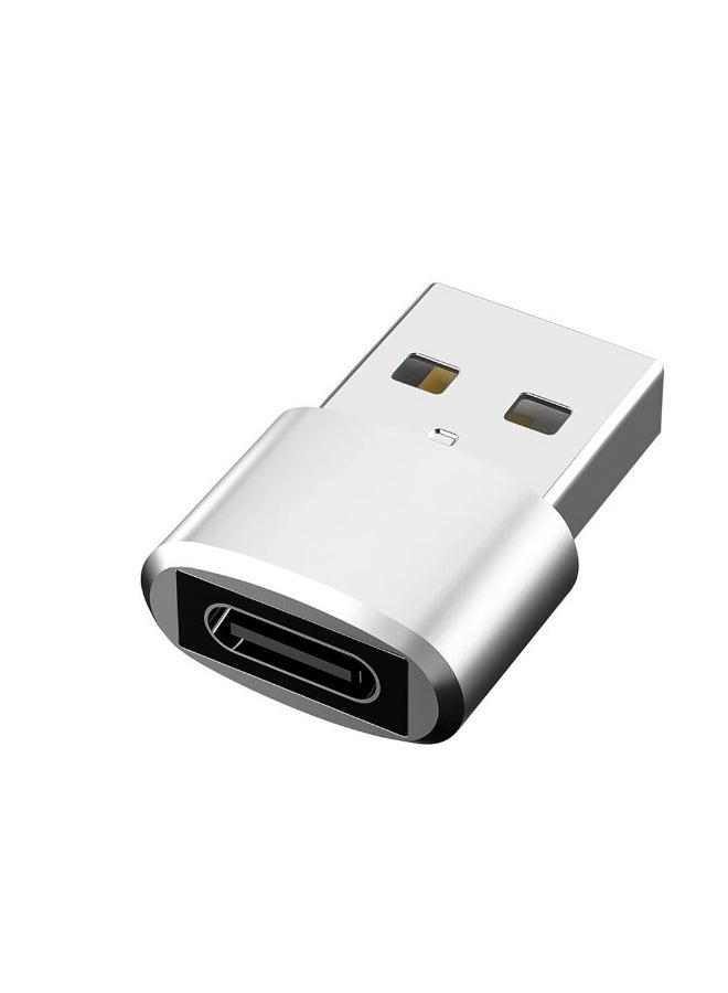 محول USB من النوع C أنثى إلى USB-A ذكر بتقنية OTG، محول بيانات وشحن سريع بتقنية PD، مصنوع من سبائك الألومنيوم، قطعتان (أسود وفضي). - Image 2